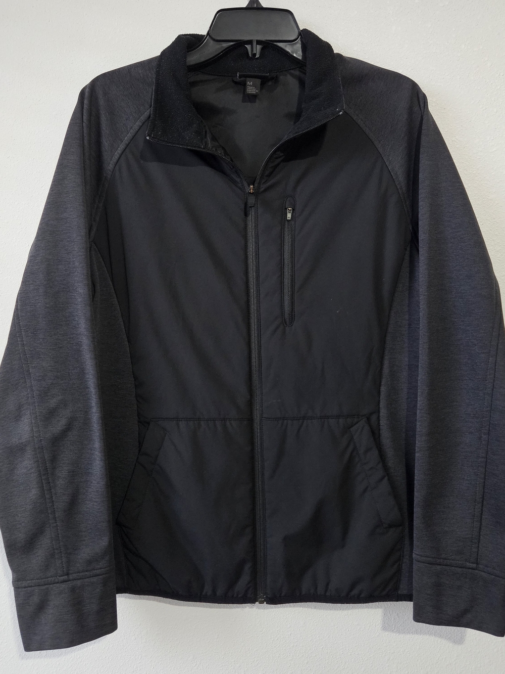 Zella Black and Charcoal Full‑Zip Women's Jacket Size Medium